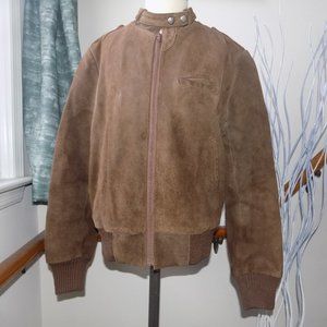 Vintage Brown Genuine Leather Suede Ladies Flight Jacket Women's Size 5/6